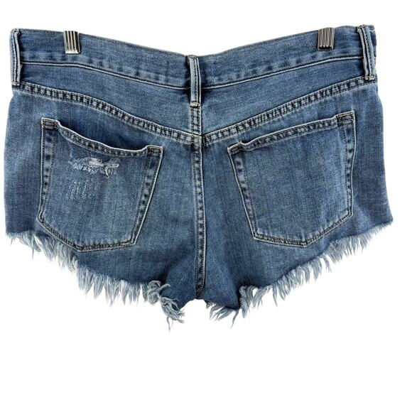Free People We The Free Cut-Off Style High Rise Denim Jean Shorts Size 28 - Picture 7 of 11